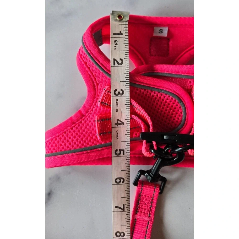 Bella & Pal Dog Step-in Harness Leash Set Small Hot Pink OxyMesh Hook Loop Puppy